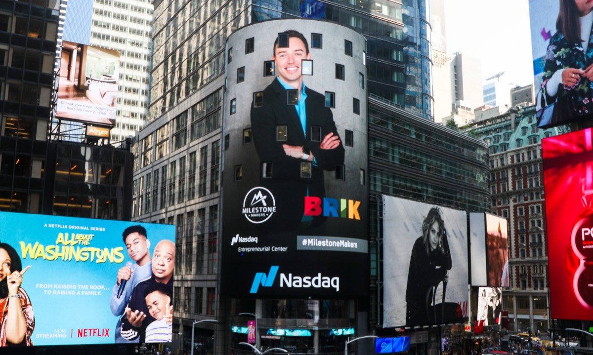 The BRIK billboard on Nasdaq, Times Square